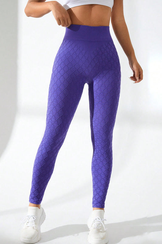 Royal Purple Asymetrical Pattern Leggings